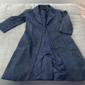 MARC JACOBS Navy Fleur de Lis Trench Coat